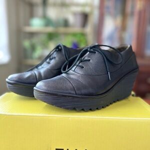 Fly London Women's Black Wedge Shoes